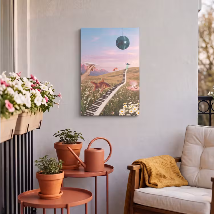 Outdoor Canvas Print - Fish - Nature - Abstract - Vis - Natuur - Abstract Tuinposter op houten frame 2 cm dik klein