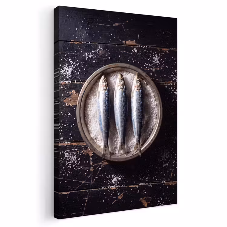 Outdoor Canvas Print - Fish - Salt - Food - Vis - Zout - Eten Tuinposter op houten frame 2 cm dik klein