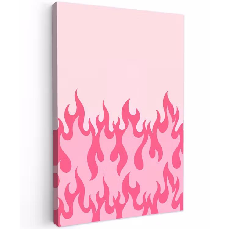 Vlammen - Patroon - Abstract - Modern - Roze Tuinposter op houten frame 2 cm dik klein -3d