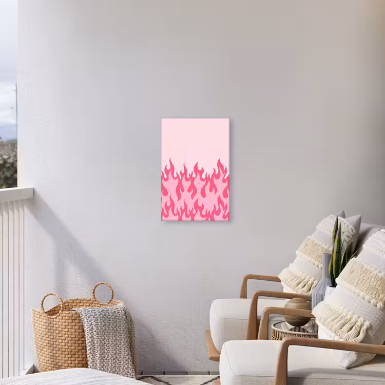 Vlammen - Patroon - Abstract - Modern - Roze Tuinposter op houten frame 2 cm dik klein -sfeer1