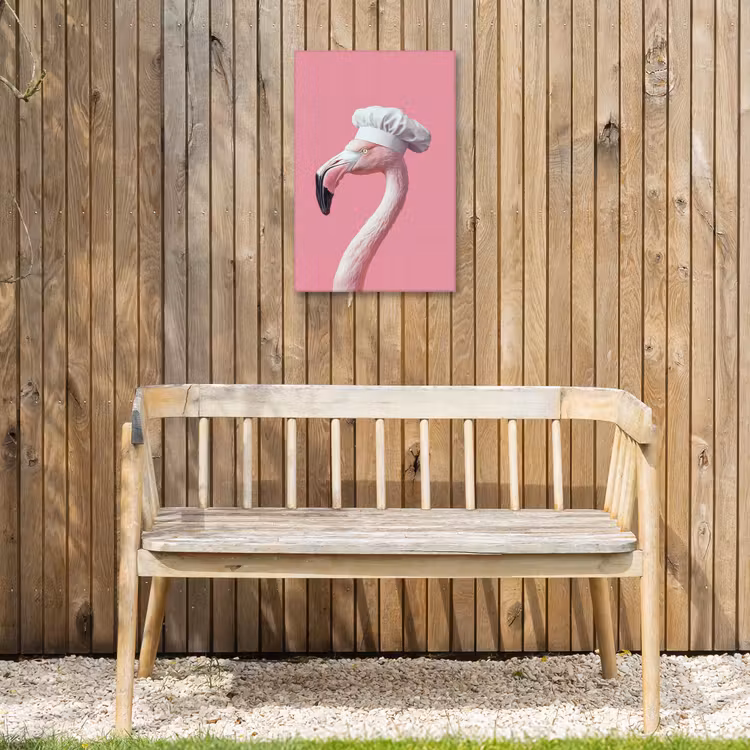 Flamingo - Roze - Koksmuts - Vogel Tuinposter op houten frame 2 cm dik klein -sfeer4