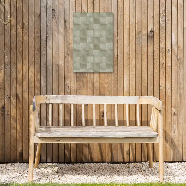 Vlakken - Rustiek - Groen Tuinposter op houten frame 2 cm dik klein 841 -sfeer4