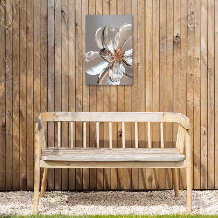 Bloem - Glazen - Doorzichtig Tuinposter op houten frame 2 cm dik klein -sfeer4