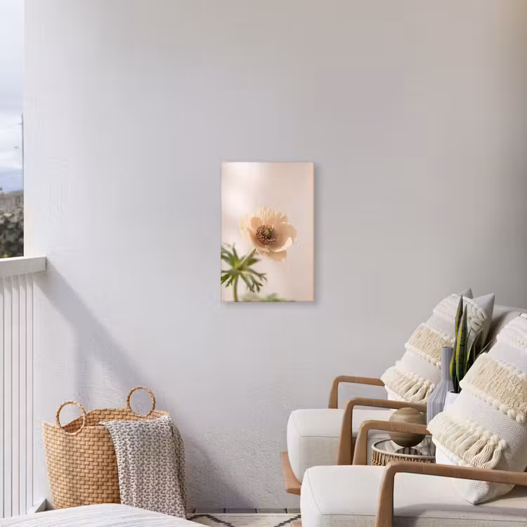Bloem - Minimalistisch - Groen Tuinposter op houten frame 2 cm dik klein -sfeer1