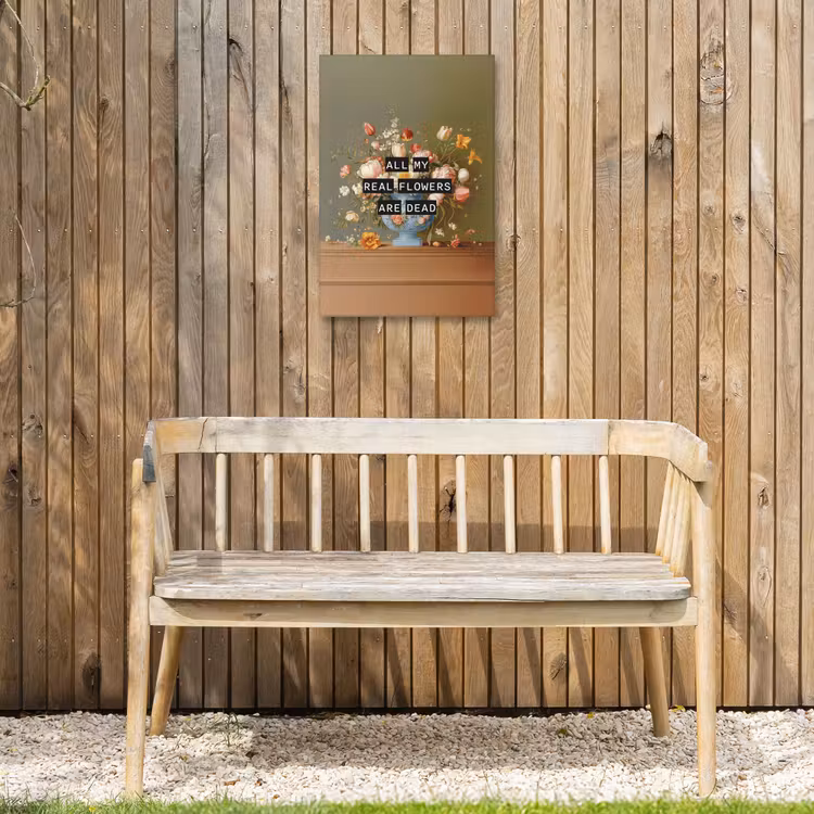 Bloem - Quote - Vintage - Art Tuinposter op houten frame 2 cm dik klein -sfeer4