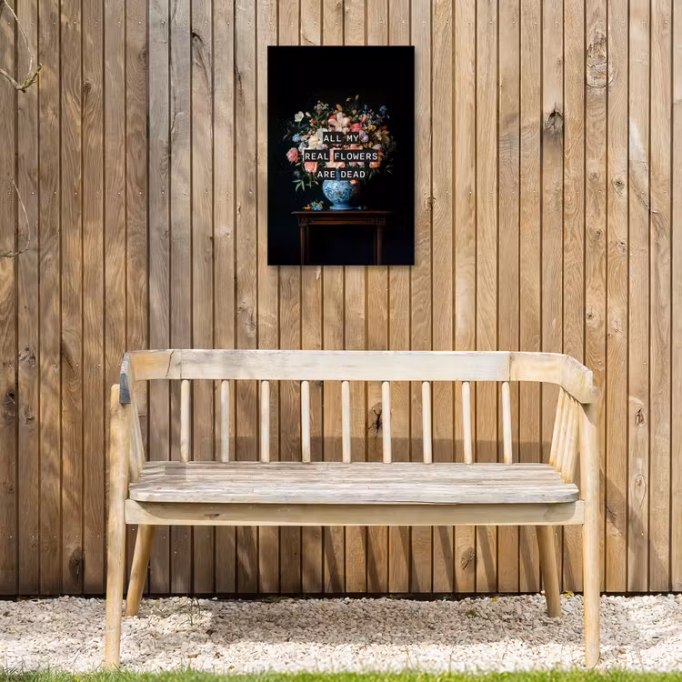 Bloemen - Art - Pastel - Quotes Tuinposter op houten frame 2 cm dik klein -sfeer4