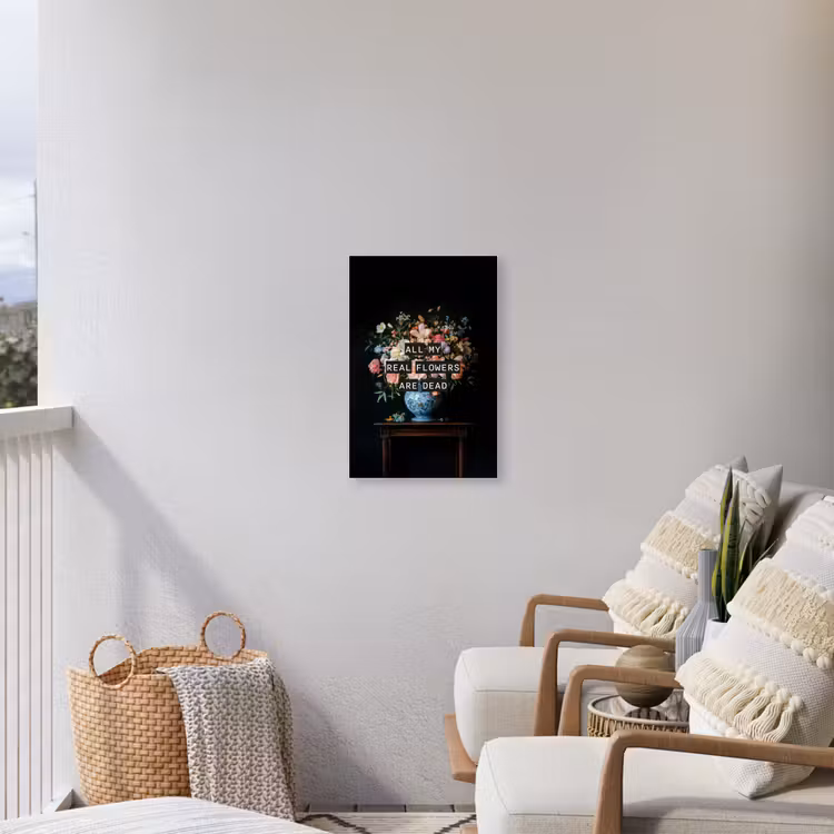 Bloemen - Art - Pastel - Quotes Tuinposter op houten frame 2 cm dik klein -sfeer1