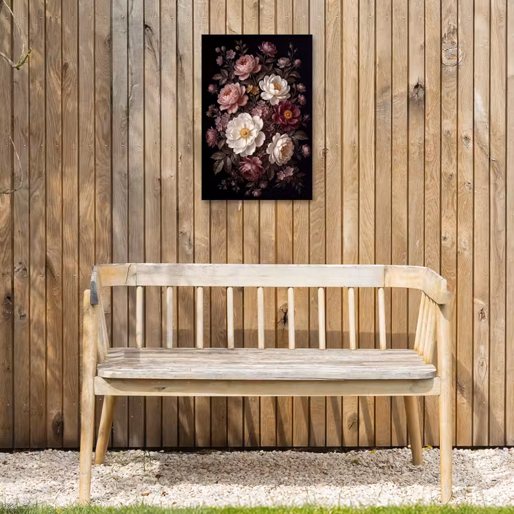 Bloemen - Boeket - Klassiek - Donker - Rood Tuinposter op houten frame 2 cm dik klein -sfeer4