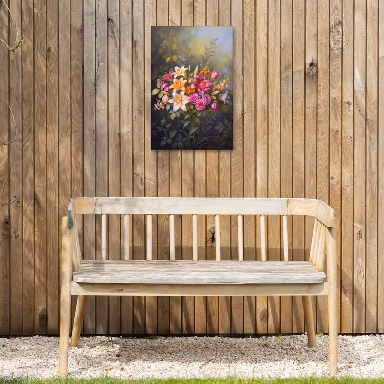Bloemen - Boeket - Natuur - Kleurrijk - Modern Tuinposter op houten frame 2 cm dik klein -sfeer4