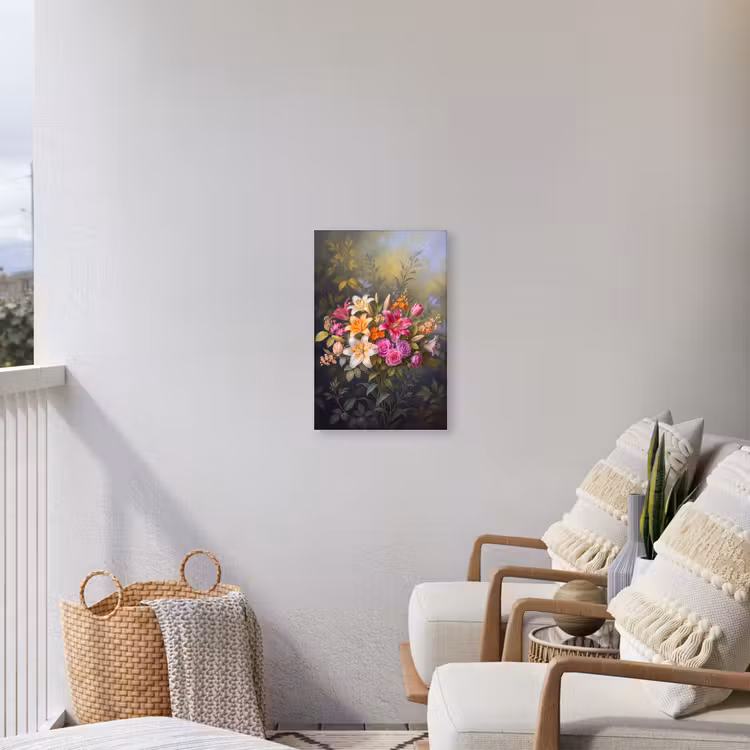 Bloemen - Boeket - Natuur - Kleurrijk - Modern Tuinposter op houten frame 2 cm dik klein -sfeer1