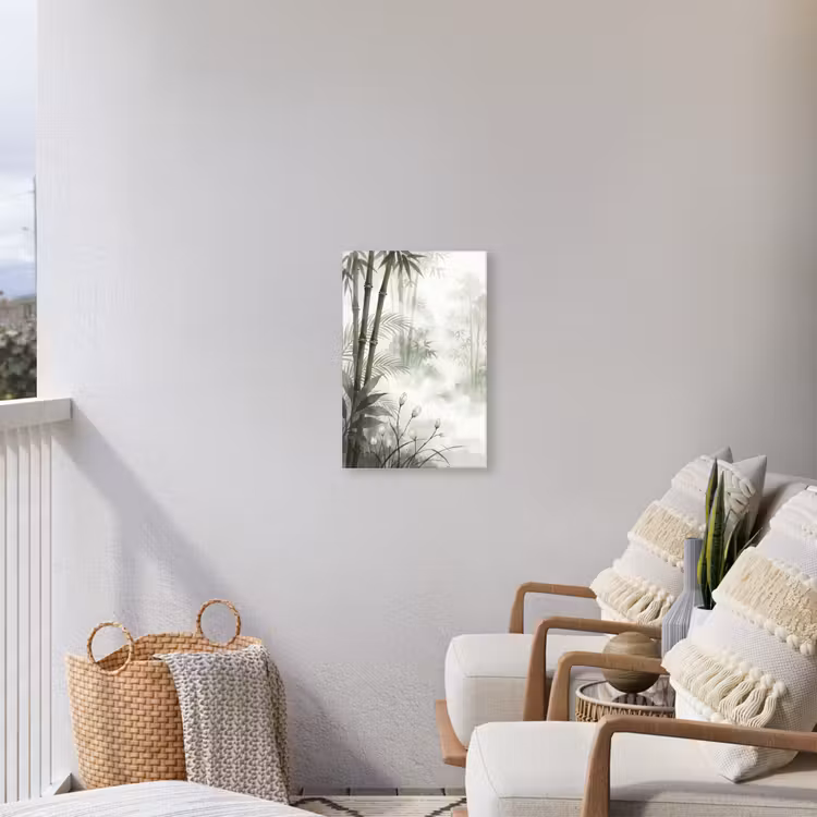 Bloemen - Knop - Tuin - Illustratie - Wit Tuinposter op houten frame 2 cm dik klein -sfeer1