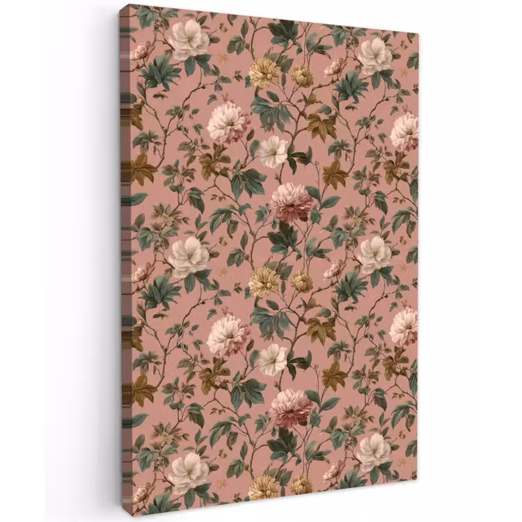 Bloemen - Klassiek - Roze Tuinposter op houten frame 2 cm dik klein 841 -3d