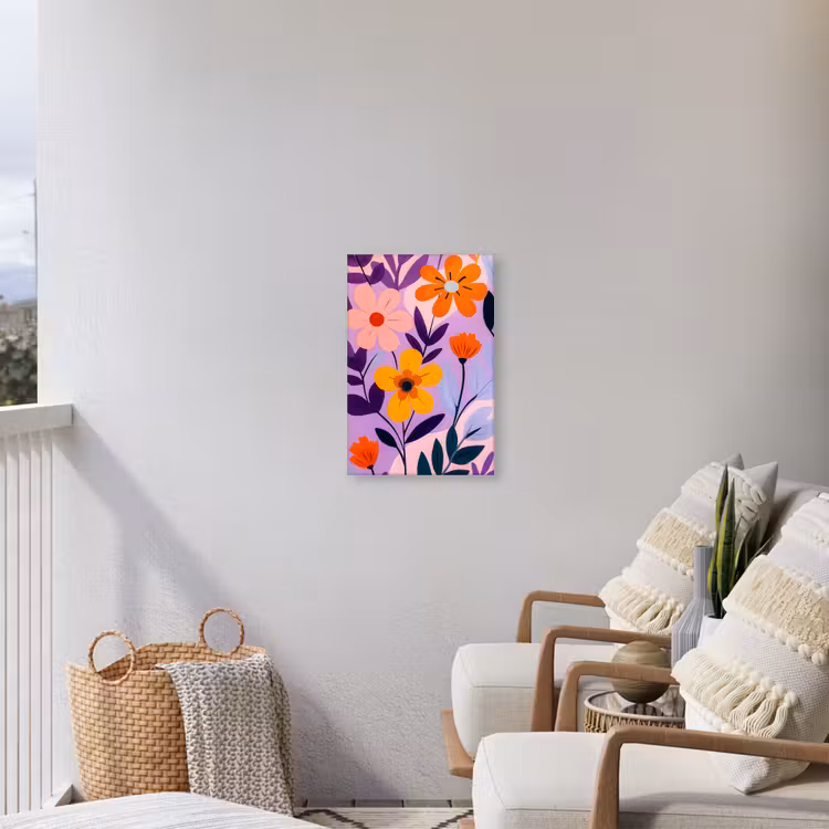 Bloemen - Kleurrijk - Bladeren Tuinposter op houten frame 2 cm dik klein -sfeer1