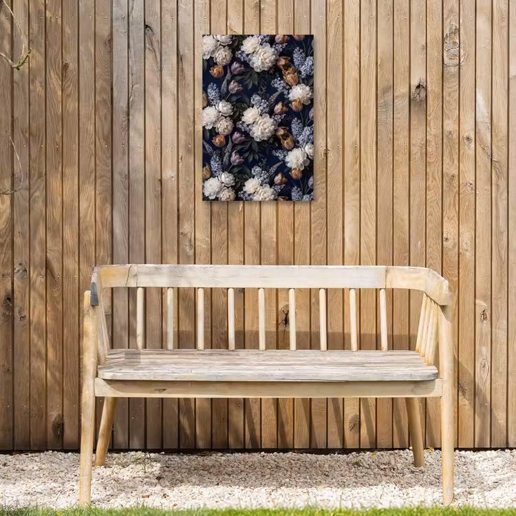 Bloemen - Donker - Elegant - Natuur - Wit Tuinposter op houten frame 2 cm dik klein -sfeer4