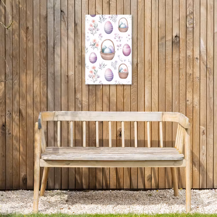 Bloemen - Paaseieren - Patroon Tuinposter op houten frame 2 cm dik klein -sfeer4