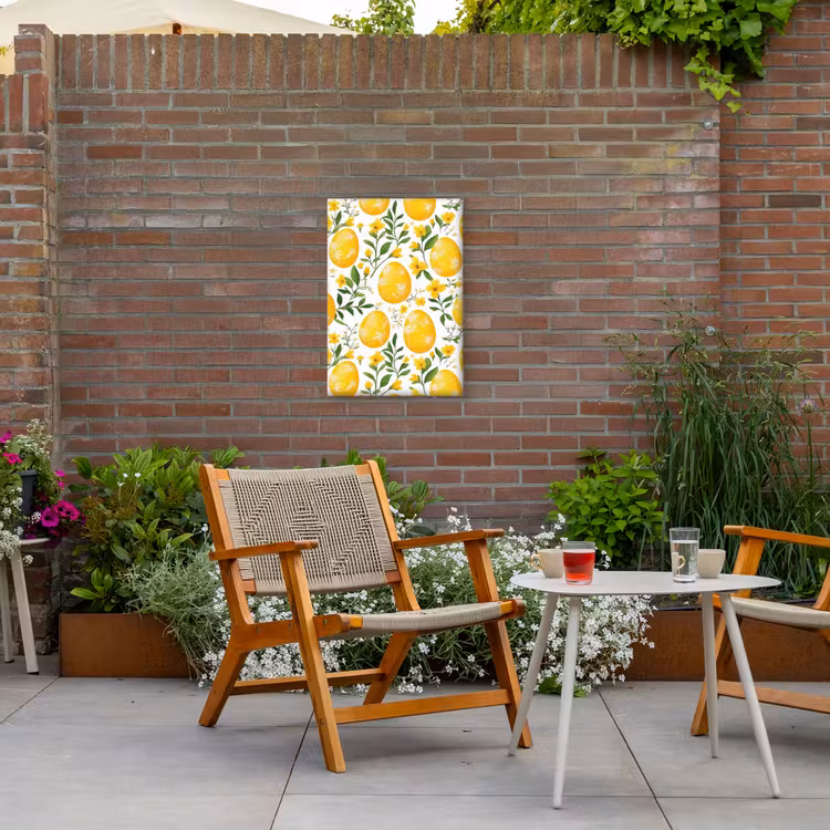 Bloemen - Paaseieren - Geel Tuinposter op houten frame 2 cm dik klein -sfeer3