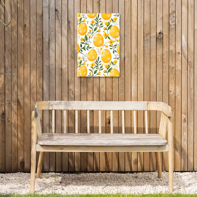 Bloemen - Paaseieren - Geel Tuinposter op houten frame 2 cm dik klein -sfeer4