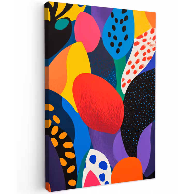 Bloemen - Bladeren - Abstract - Rood Tuinposter op houten frame 2 cm dik klein -3d
