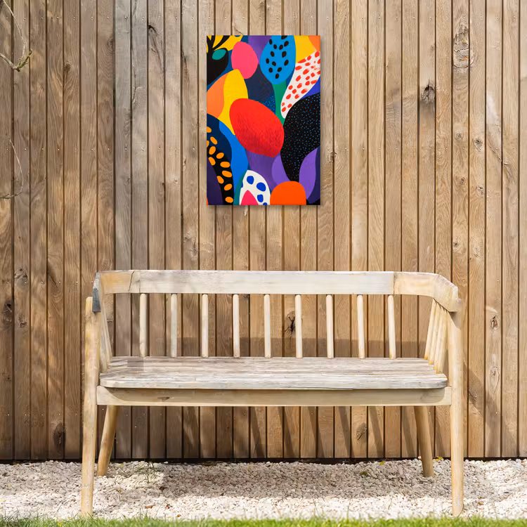Bloemen - Bladeren - Abstract - Rood Tuinposter op houten frame 2 cm dik klein -sfeer4