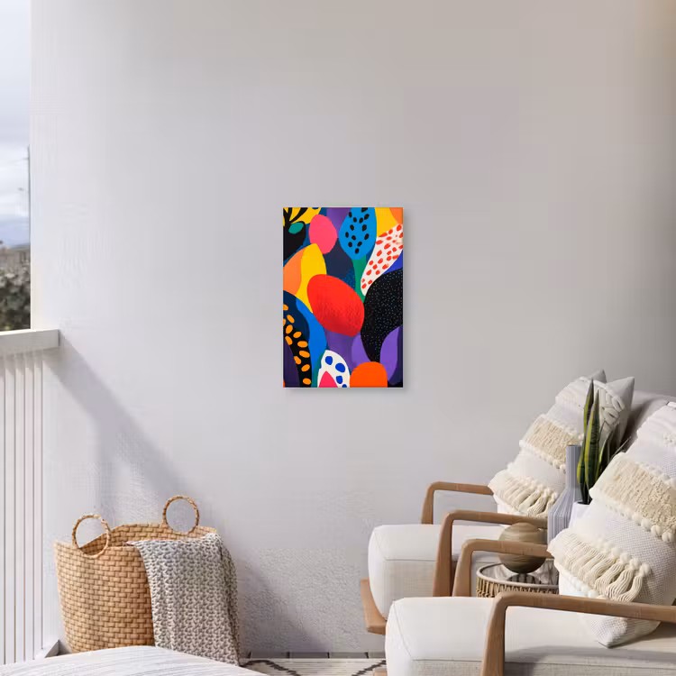 Bloemen - Bladeren - Abstract - Rood Tuinposter op houten frame 2 cm dik klein -sfeer1