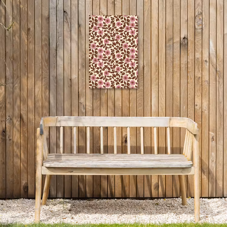 Bloemen - Bladeren - Kleurrijk Tuinposter op houten frame 2 cm dik klein 841 -sfeer4