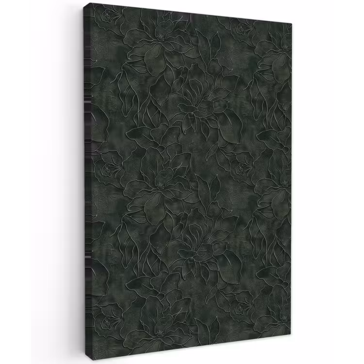 Bloemen - Lijnen - Groen Tuinposter op houten frame 2 cm dik klein 841 -3d
