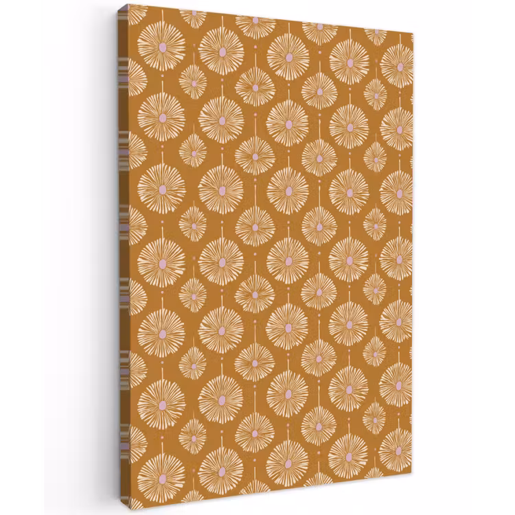 Bloemen - Modern - Oker Tuinposter op houten frame 2 cm dik klein 841 -3d