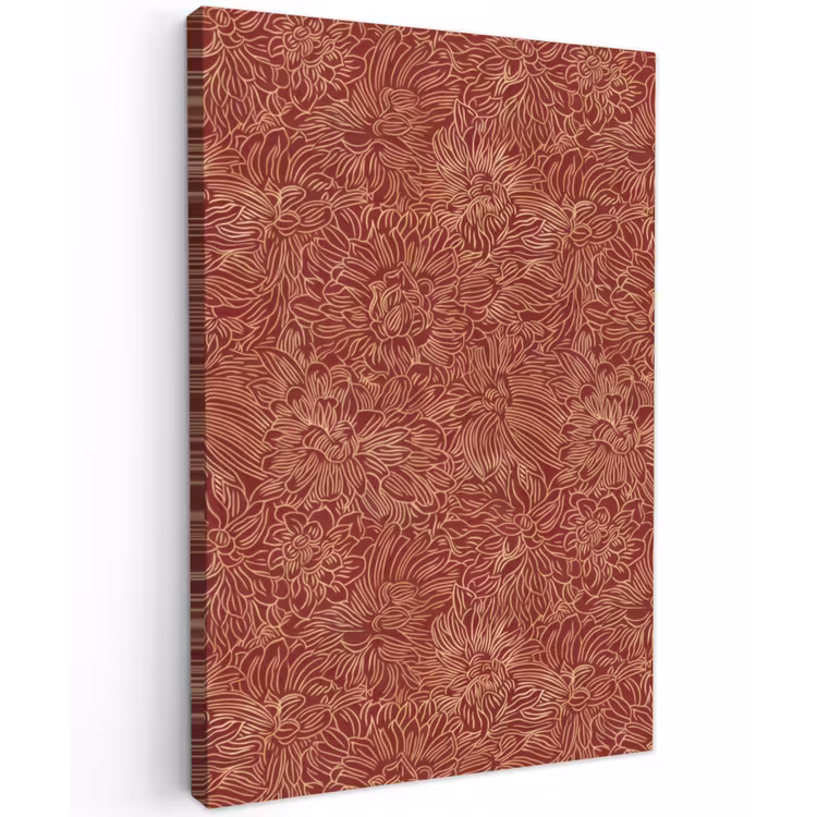 Bloemen - Motief - Rood Tuinposter op houten frame 2 cm dik klein 841 -3d