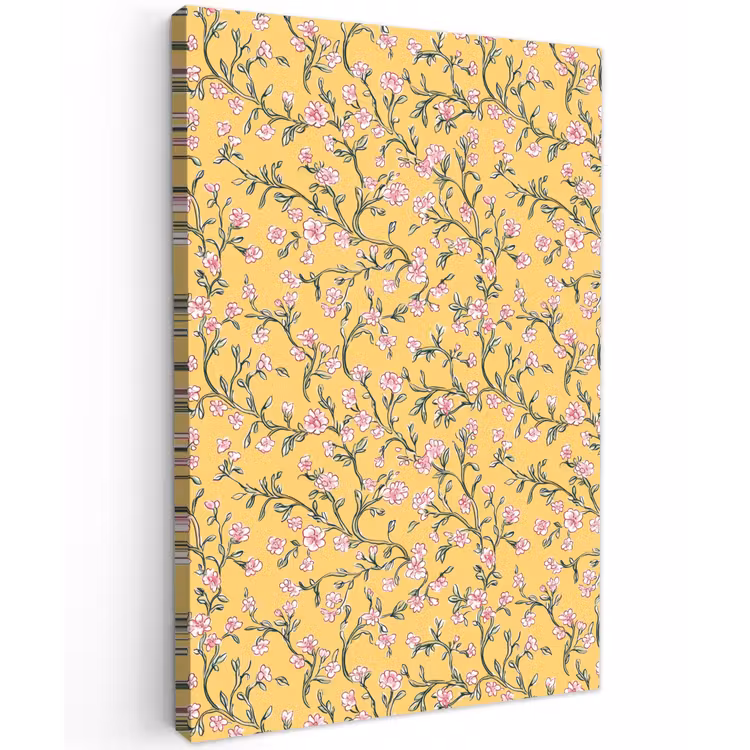 Bloemen - Motief - Geel Tuinposter op houten frame 2 cm dik klein 841 -3d