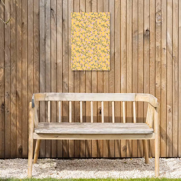 Bloemen - Motief - Geel Tuinposter op houten frame 2 cm dik klein 841 -sfeer4