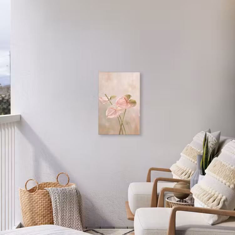 Bloemen - Pastel - Abstract - Natuur - Groen Tuinposter op houten frame 2 cm dik klein -sfeer1