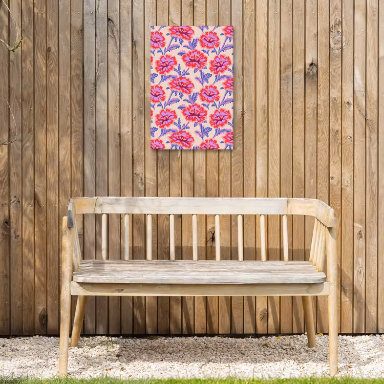 Bloemen - Patroon - Meerkleurig Tuinposter op houten frame 2 cm dik klein 841 -sfeer4