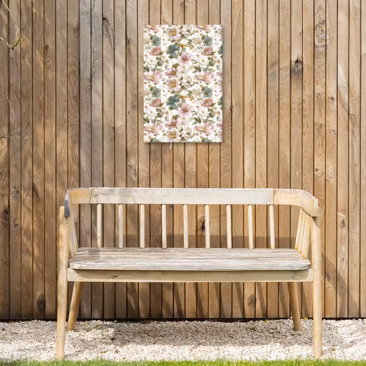 Bloemen - Patroon - Pastel Tuinposter op houten frame 2 cm dik klein 841 -sfeer4