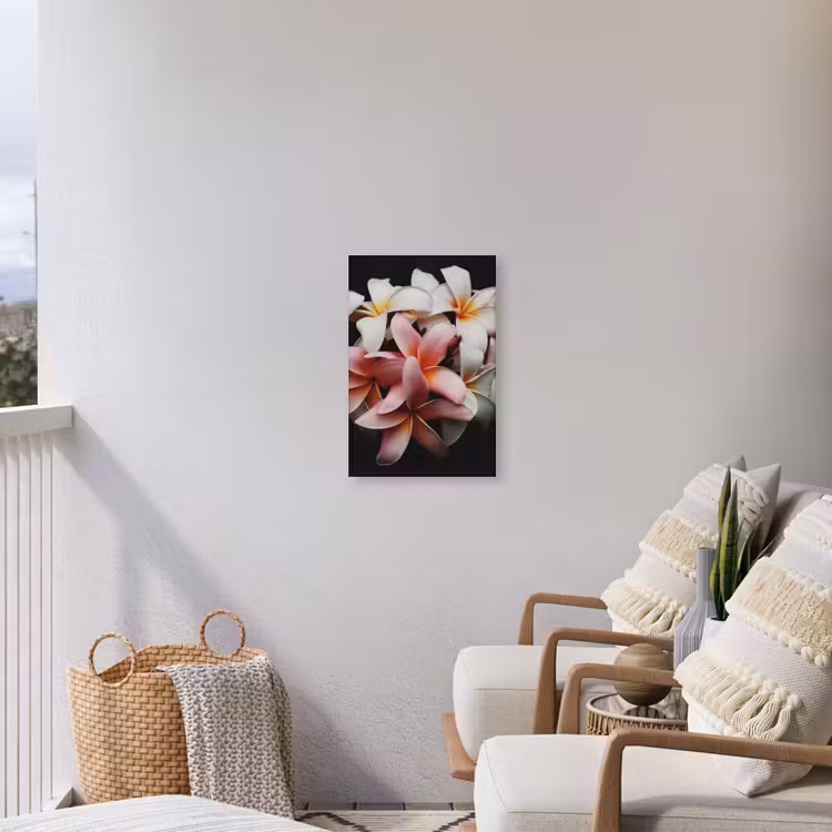Bloemen - Roze - Zwart - Flora - Botanisch Tuinposter op houten frame 2 cm dik klein -sfeer1