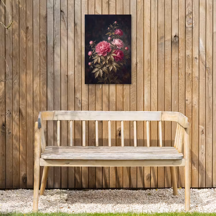 Bloemen - Roze - Klassiek - Natuur Tuinposter op houten frame 2 cm dik klein -sfeer4