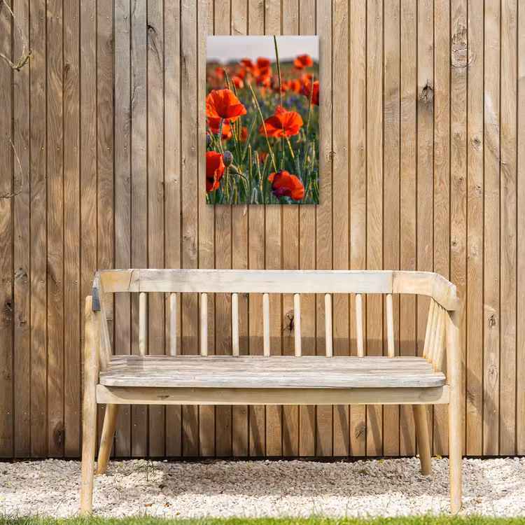 Bloemen - Klaprozen - Natuur - Rood Tuinposter op houten frame 2 cm dik klein -sfeer4