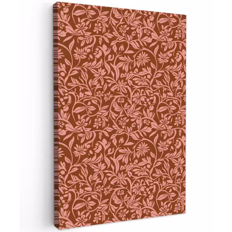 Bloemen - Print - Roze Tuinposter op houten frame 2 cm dik klein 841 -3d