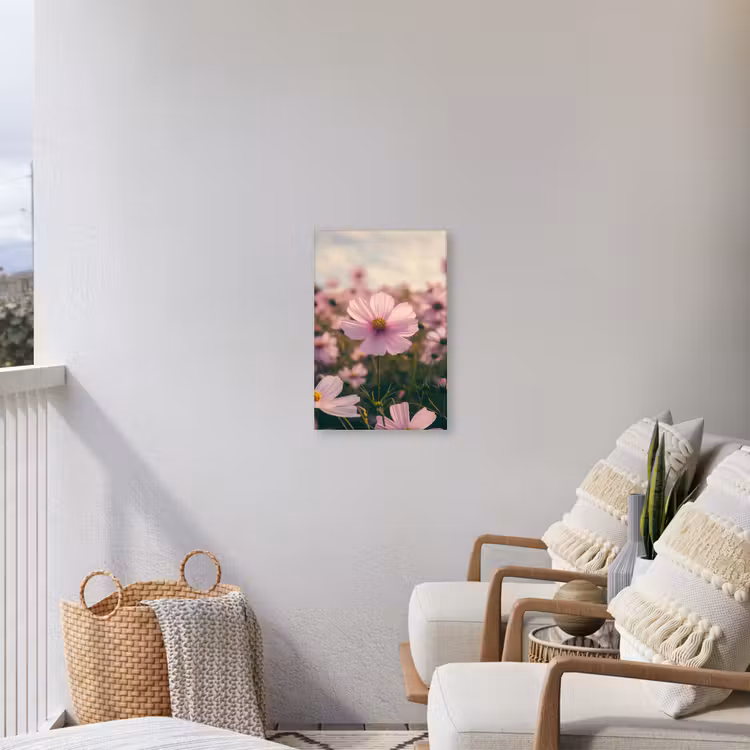 Bloemen - Paars - Wazig Tuinposter op houten frame 2 cm dik klein -sfeer1