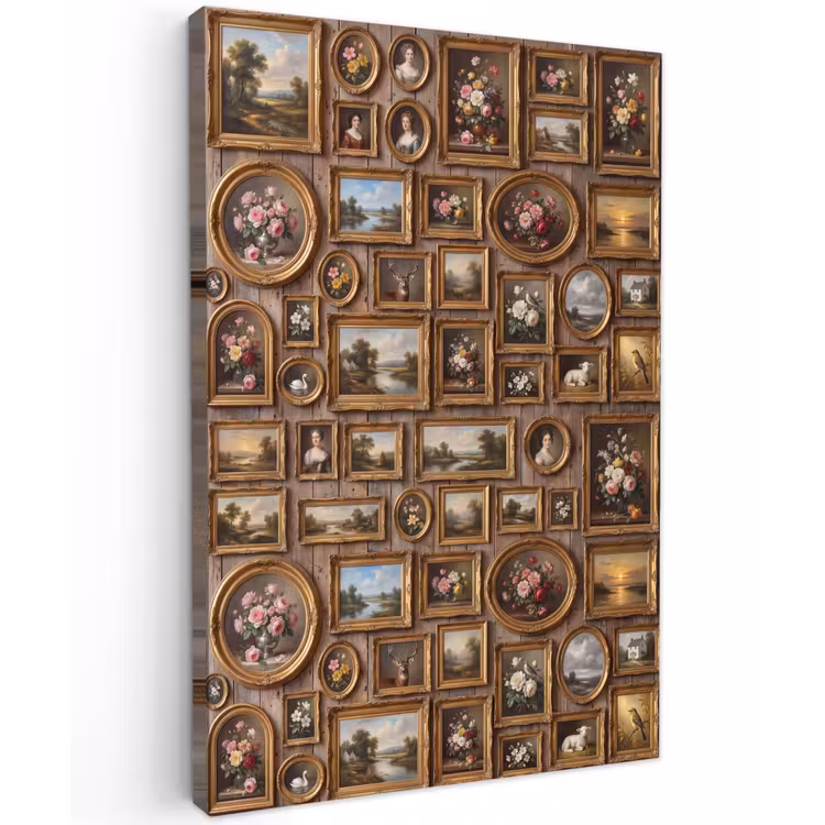 Bloemen - Rozen - Klassiek - Vaas - Kleurrijk Tuinposter op houten frame 2 cm dik klein -3d
