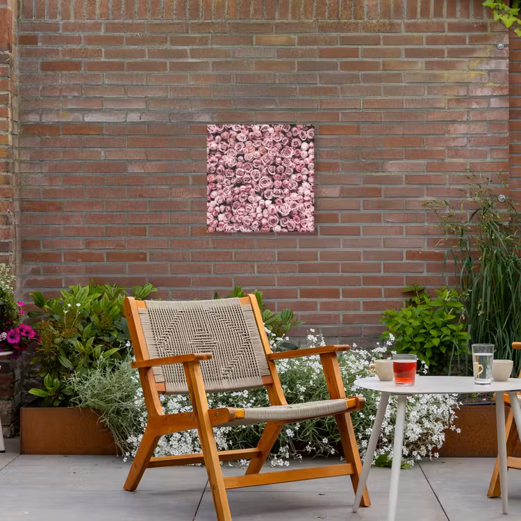 Bloemen - Rozen - Natuur - Roze - Botanisch Tuinposter op houten frame 2 cm dik klein -sfeer3