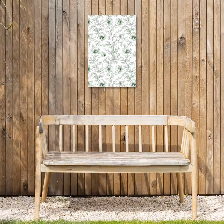 Bloemen - Getekend - Groen Tuinposter op houten frame 2 cm dik klein 841 -sfeer4