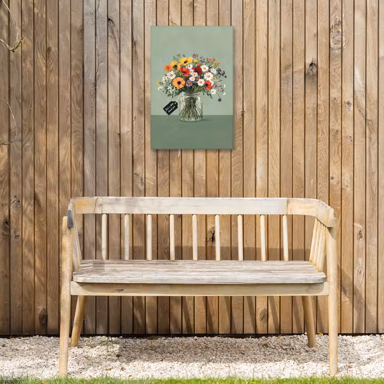 Bloemen - Vaas - Kaartje Tuinposter op houten frame 2 cm dik klein -sfeer4