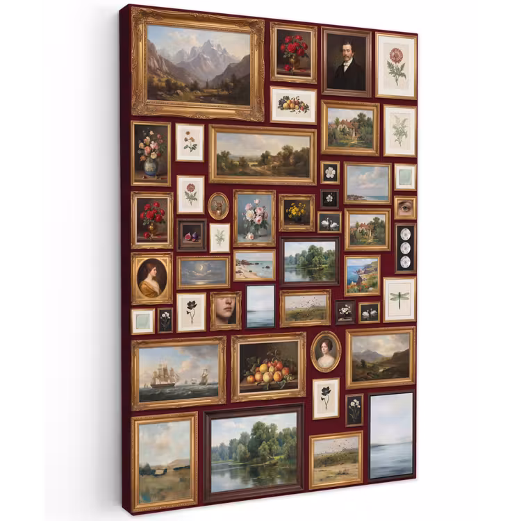 Bloemen - Vaas - Klassiek - Kunst - Rood Tuinposter op houten frame 2 cm dik klein -3d