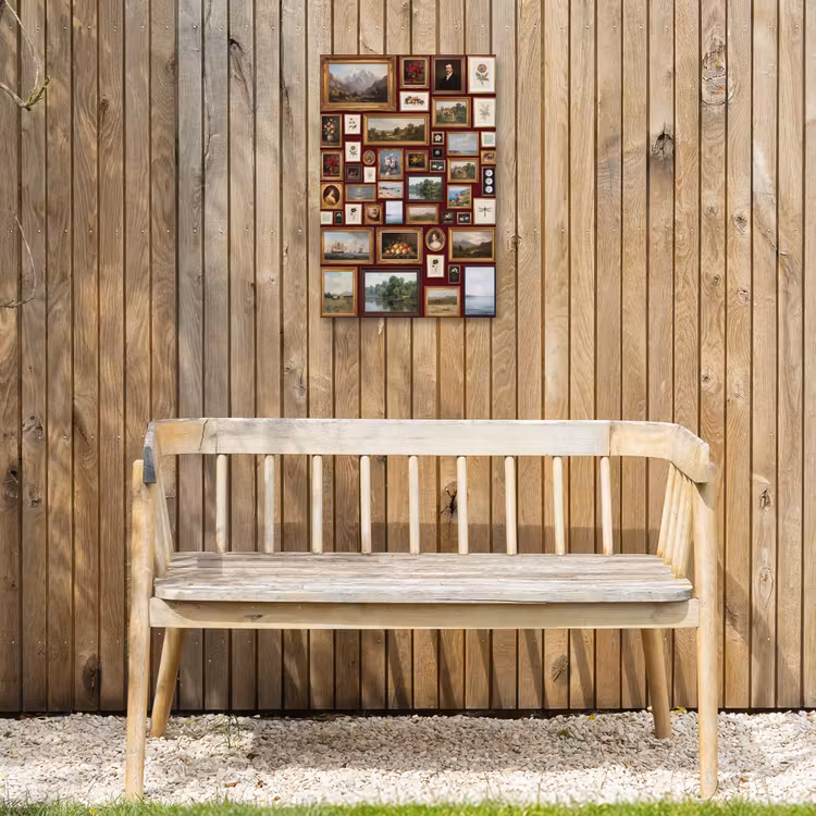 Bloemen - Vaas - Klassiek - Kunst - Rood Tuinposter op houten frame 2 cm dik klein -sfeer4