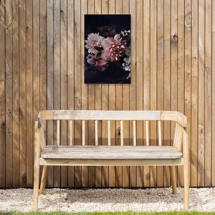 Bloemen - Vintage - Pastel - Zwart - Boeket Tuinposter op houten frame 2 cm dik klein -sfeer4