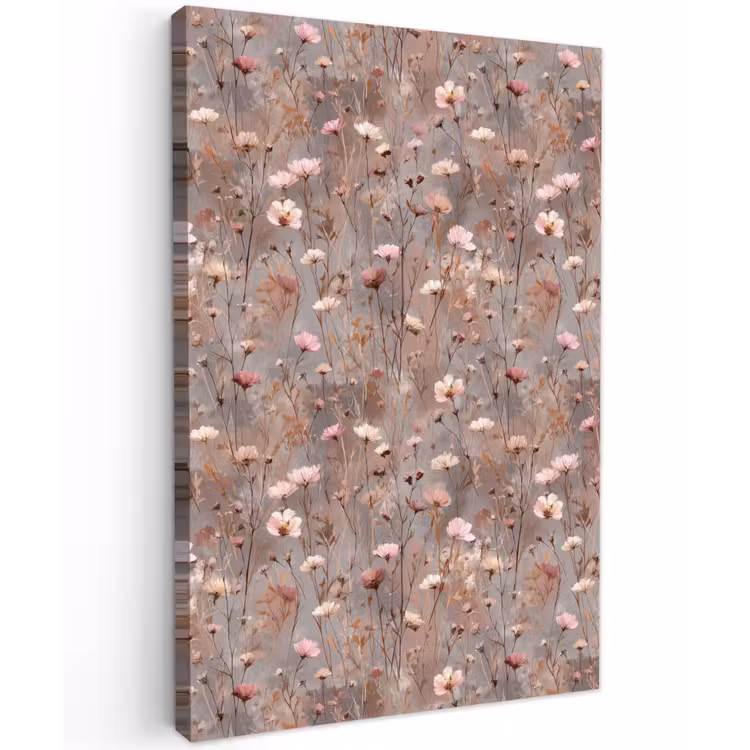 Bloemen - Wild - Pastel Tuinposter op houten frame 2 cm dik klein 841 -3d