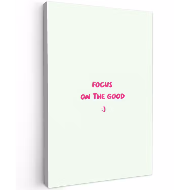 Focus - Beige - Roze - Smiley Tuinposter op houten frame 2 cm dik klein -3d