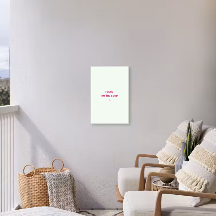 Focus - Beige - Roze - Smiley Tuinposter op houten frame 2 cm dik klein -sfeer1