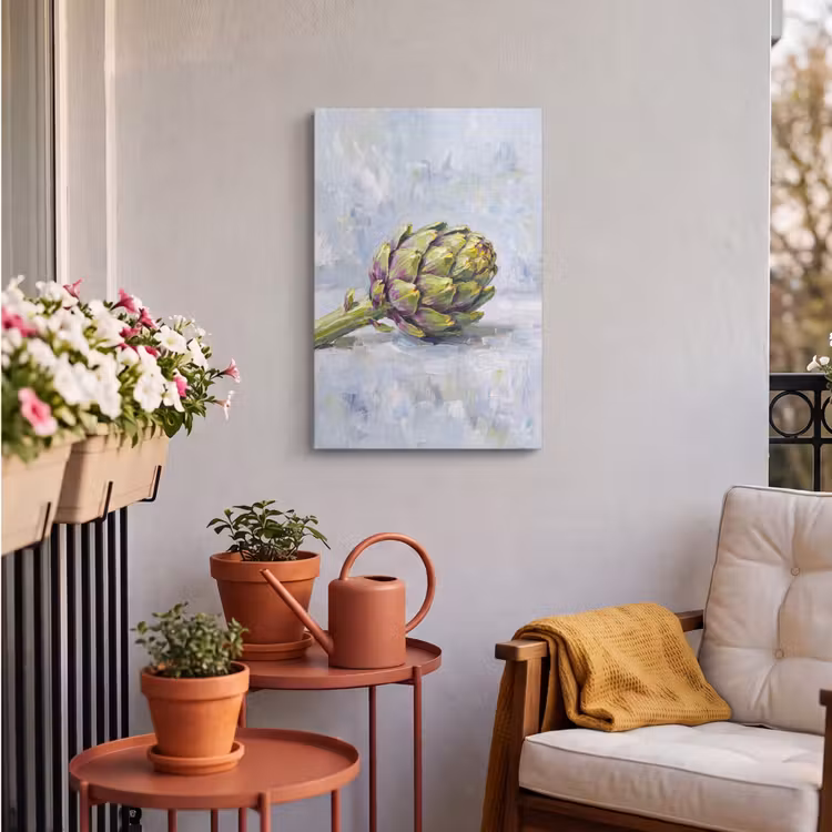 Outdoor Canvas Print - Food - Artichoke - Modern - Eten - Artisjok - Modern Tuinposter op houten frame 2 cm dik klein