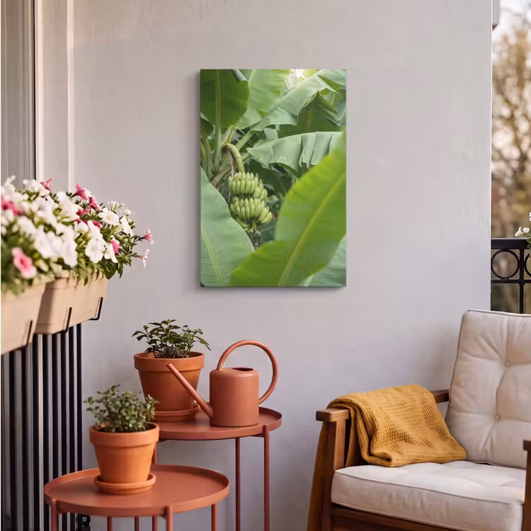 Eten - Bananen - Plantage - Groen Tuinposter op houten frame 2 cm dik klein -sfeer1